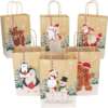 Custom Christmas kraft shopping gift bag for holiday gifts, retail shopping, event packaging and Christmas promotions