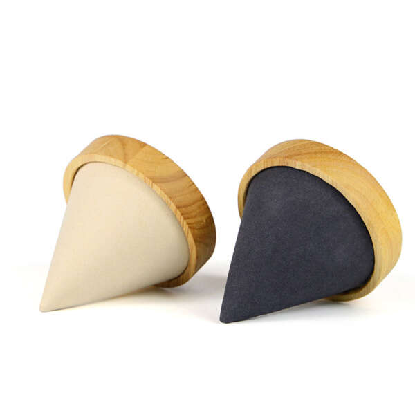 solid wood cone chain bracket for ring pendant display view 5