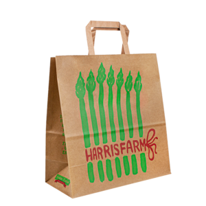 recycled boutique restaurant paper bag with custom logo printing view 1
