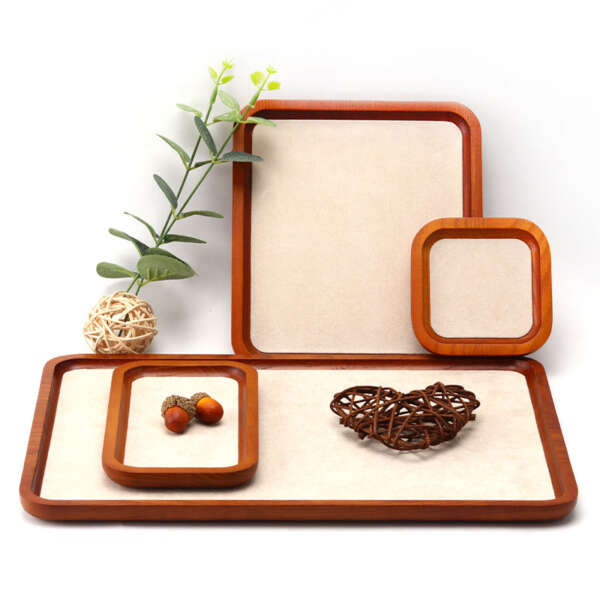 Solid wood jewelry display tray for rings necklaces bracelets