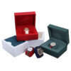 clamshell luxury watch box with custom material packaging - retail display