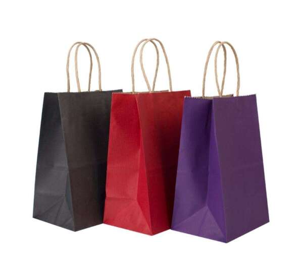 art paper or kraft paper colorful handle paper gift bag with logo printing detail