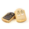 dark solid wood beveled stud earring display base view 5