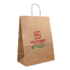 eco printed recyclable kraft takeaway bag for coffee supermarket retail view 1