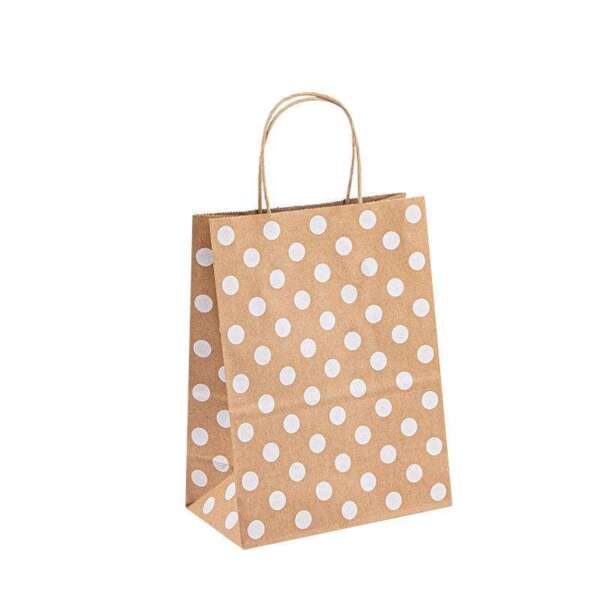 white purple takeaway paper bag with printed logo view 3