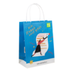recycled white or kraft paper printed kraft takeaway paper bag with handles with logo printing detail