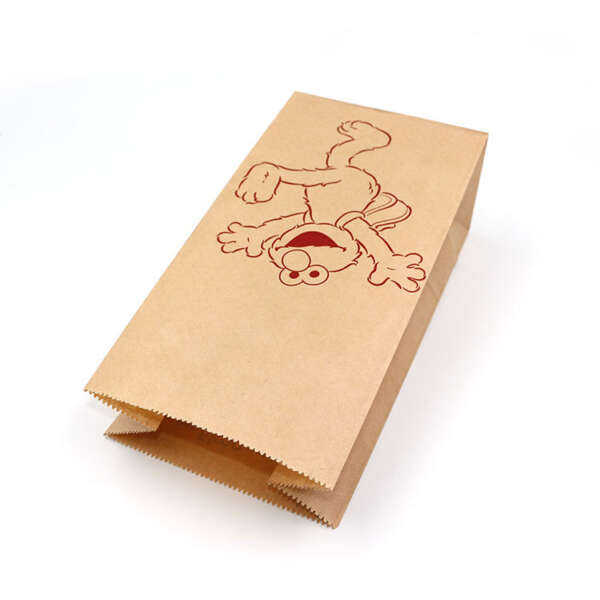 custom square bottom kraft candy paper bag with flexo print view 6