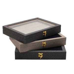 Luxury jewelry storage plate with clear PU cover