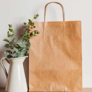 colorful printed kraft cookie paper bag for retail bakery view 2