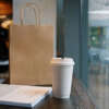 Printed brown kraft takeaway food paper bag for branded paper packaging