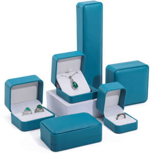 luxury PU leather jewelry organizer box for bracelet necklace earrings ring - front view