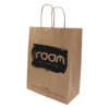 black kraft luxury shopping paper bag with flexo printed logo view 4