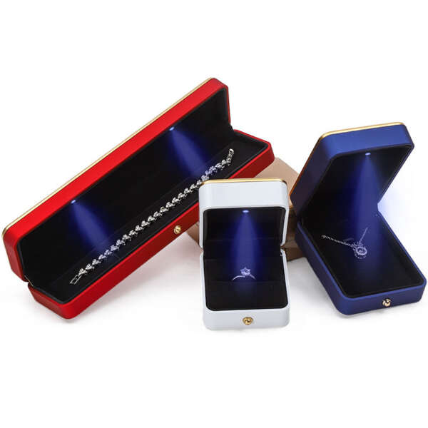 LED jewelry organizer box with light for bracelet necklace earrings ring - custom logo option