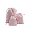 custom logo drawstring flannel jewelry gift pouch - detail view