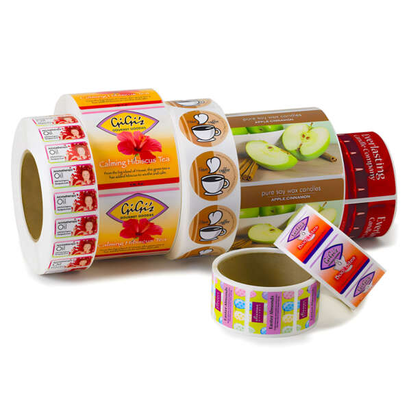 Pizza box packaging stickers with adhesive backing