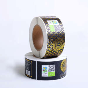Self adhesive honey bottle label with digital logo print