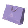 white metallic foil wedding jewelry gift paper bag with ribbon handle view 4