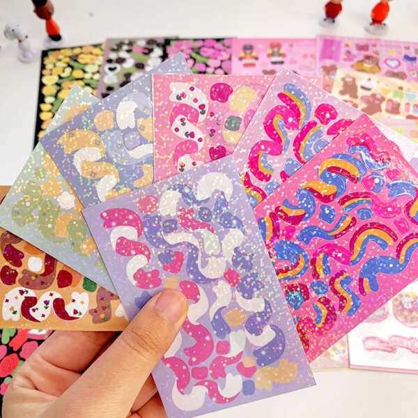 Custom vinyl sticker sheet samples