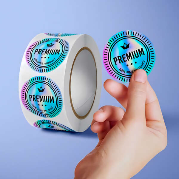 Clear round logo sticker samples