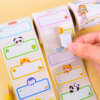 Animal name tag sticker rolls for kids