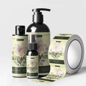 Custom shampoo bottle cosmetic labels