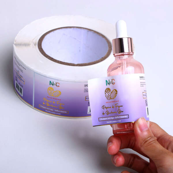 Self adhesive logo bottle stickers