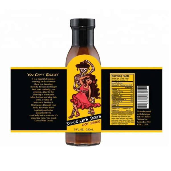 Custom nutrition label layout for tomato sauce jars