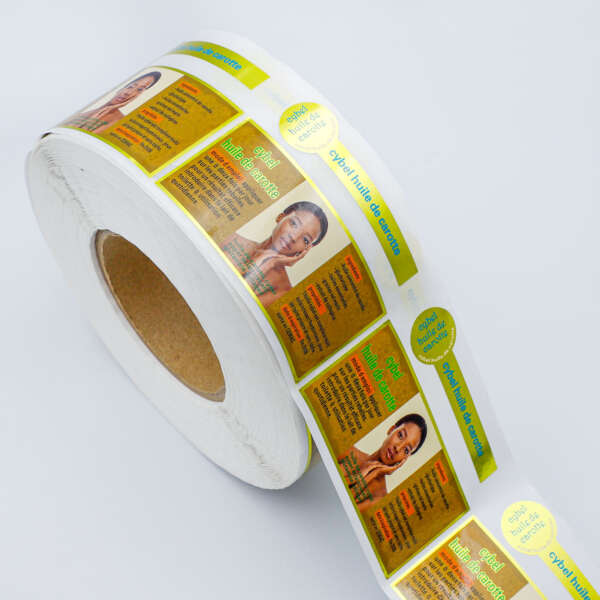 Waterproof skincare label stickers
