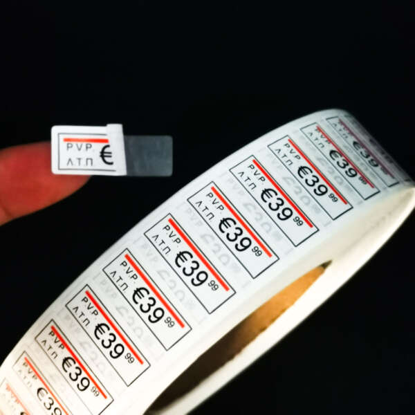 Supplier brand piggyback sticker roll