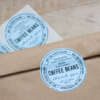 Food bag labels with barcode and logo area