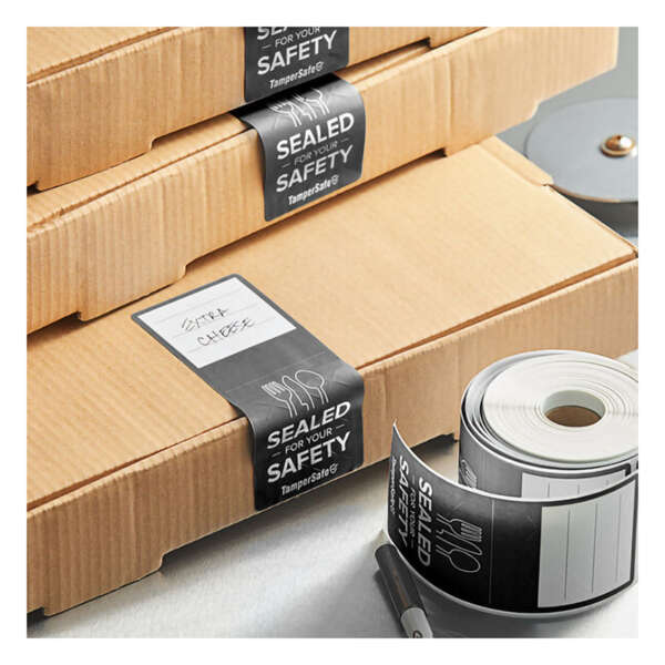 Tamper proof restaurant takeaway security seal sticker roll