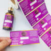 Hair oil bottle stamping labels