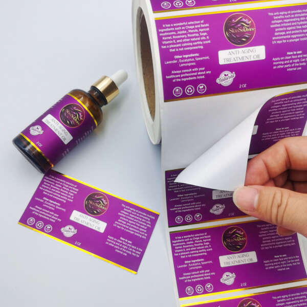 Adhesive vinyl bottle label rolls
