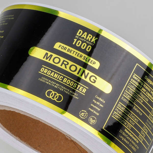 Silver metallic supplement bottle labels