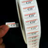 Custom garment hang tag piggyback labels with adhesive backing