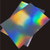 Holographic eggshell destructible sticker sheets