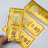 Aluminum metal wine bottle sticker with gold foil