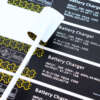 High temperature packaging labels with custom silver printing