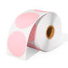 Pink circle round thermal stickers