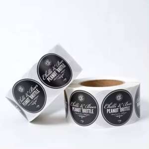 Custom round logo label for fast food container