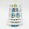 Scratch off film sticker with adhesive backing