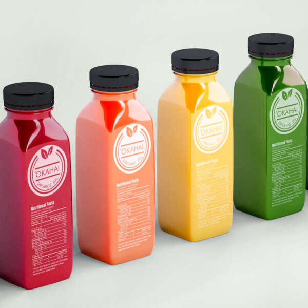 Custom beverage sticker labels with die cut shape