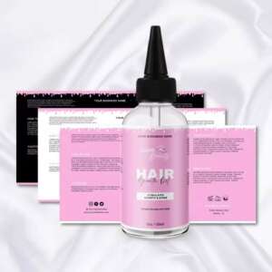 Luxury hair oil bottle sticker labels with custom printed design