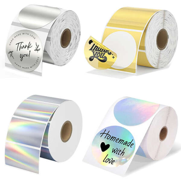Holographic thermal stickers for retail packaging
