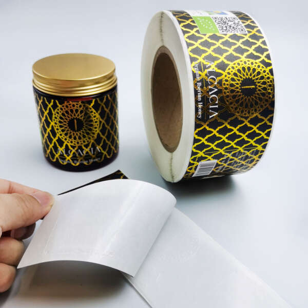 Custom honey bottle packaging label with foil finish