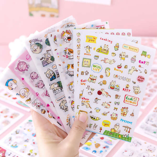 Clear kiss cut stickers with white ink option