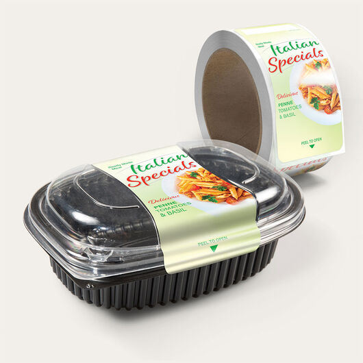 Printed label roll for takeout bag and box sealing