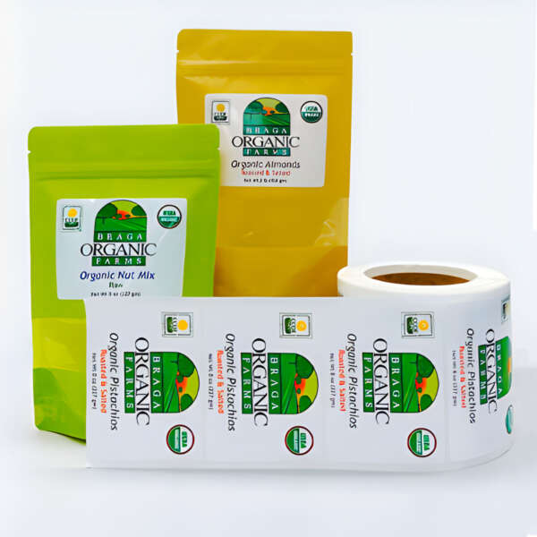 Waterproof adhesive stickers for candy packaging