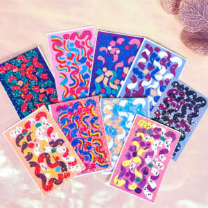 Glitter holo lamination kawaii kiss cut sticker sheet
