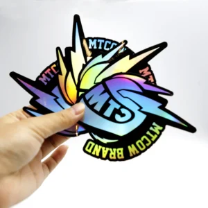 UV printed holographic vinyl die cut sticker packs